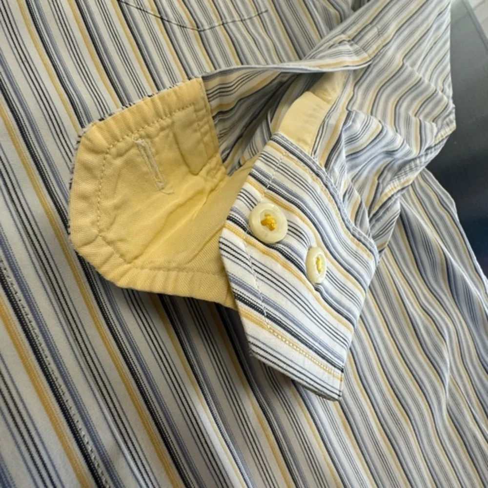 Banana Republic Blue and White Striped Dress Shirt M 15-15 1/2